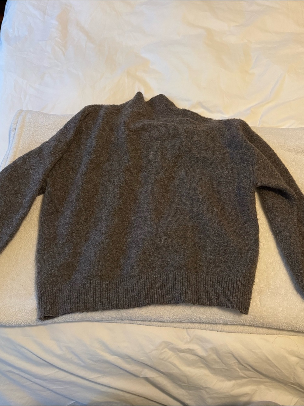 Woman’s Gray Mock Neck Sweater